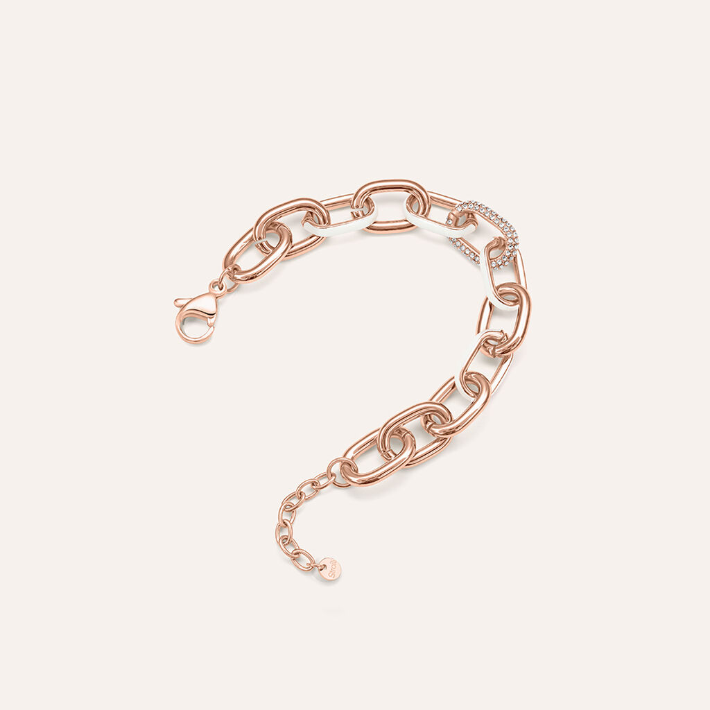 Bracciale Catena Lady Sweet Acciaio Rosa Cristallo - Bracciali Donna | Stroili