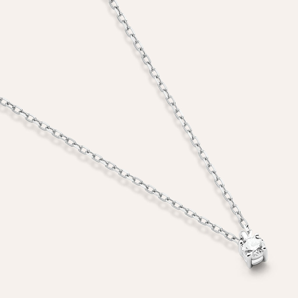 Collana Punto Luce Grace Oro Bianco Diamante