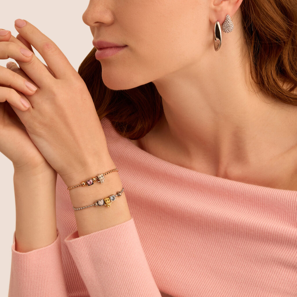 Bead Essential Code Acciaio Cubic Zirconia