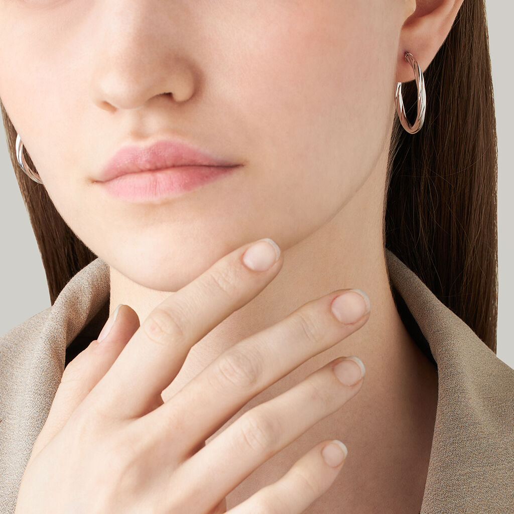 Orecchini A Cerchio Silver Collection Argento Rodiato