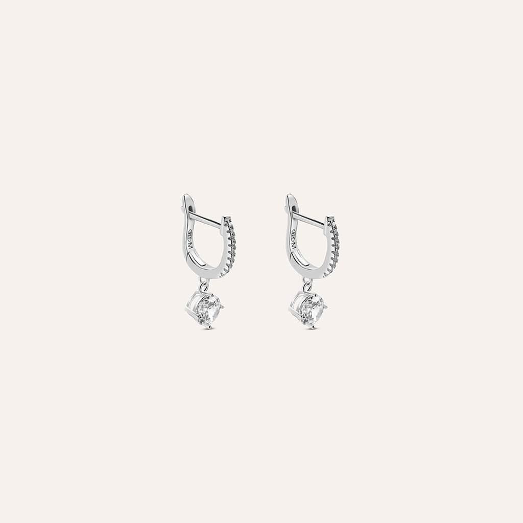 Orecchini Lobo Silver Elegance Argento Rodiato Cubic Zirconia