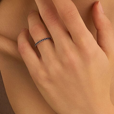 Anello Riviere Charlotte Oro Bianco Zaffiro - Anelli Riviere Donna | Stroili