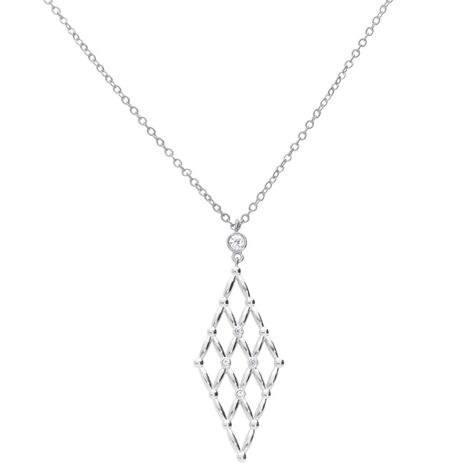 Collana in ottone rodiato con pendente rombo e brillanti - Collane Donna | Stroili