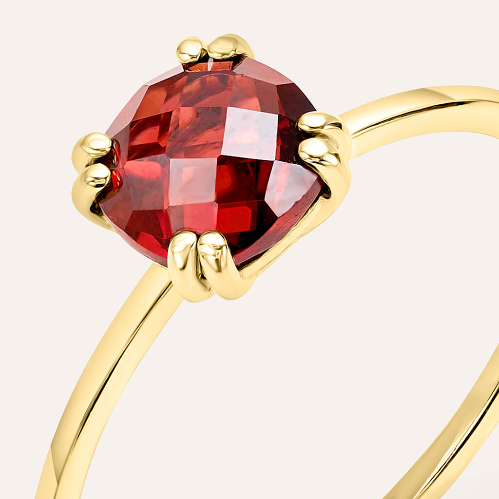 Anello Solitario Amélie Oro Giallo Granato Mozambico - Anelli con Pietre Donna | Stroili