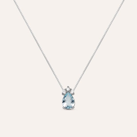 Collana Acquamarina Oro Bianco Acquamarina Diamante - Gioielli Donna | Stroili