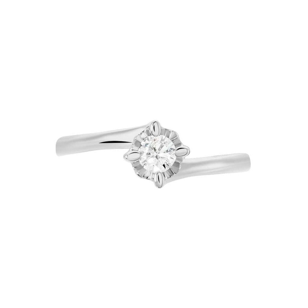 Anello Solitario Valentino In Oro Bianco Con Diamante 0,20 Ct - Anelli con Pietre Donna | Stroili