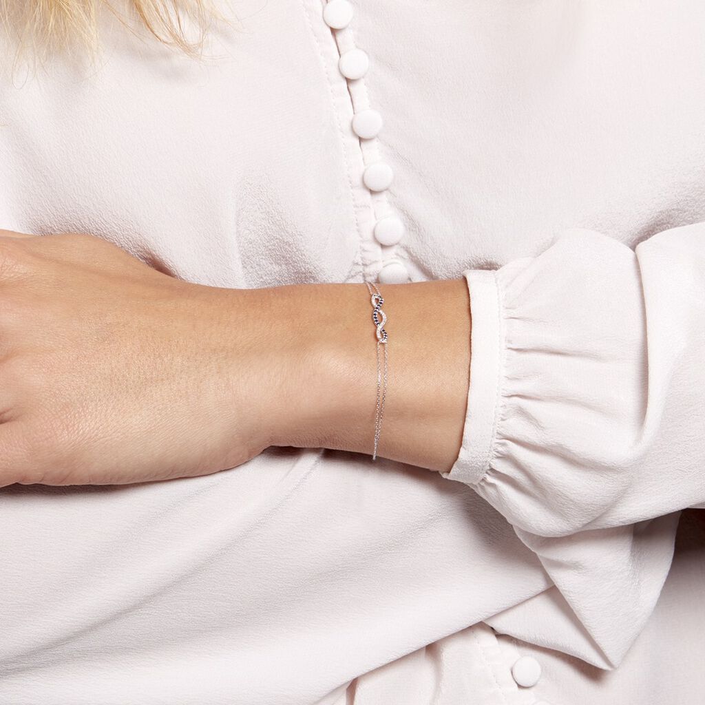 Bracciale Charlotte Oro Bianco Zaffiro Diamante - Bracciali Donna | Stroili