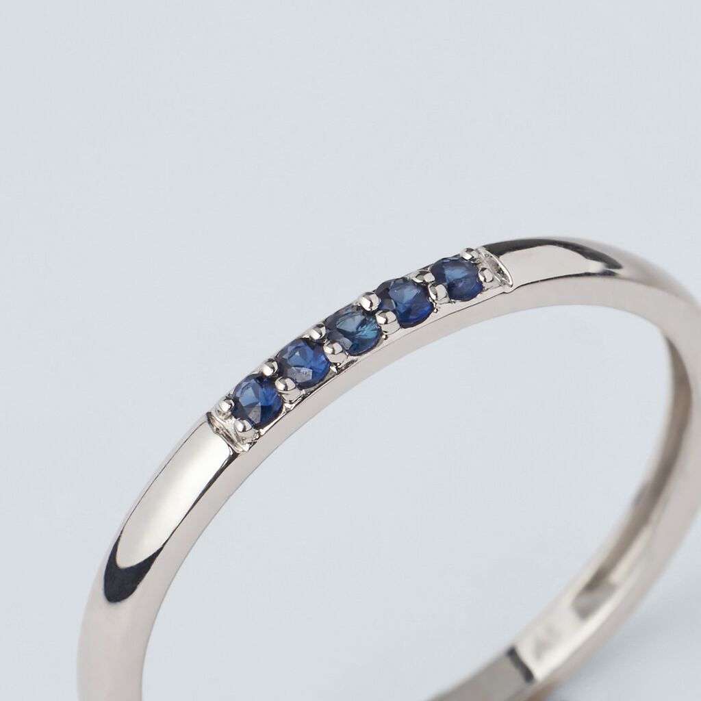 Anello Fedina Charlotte Oro Bianco Zaffiro