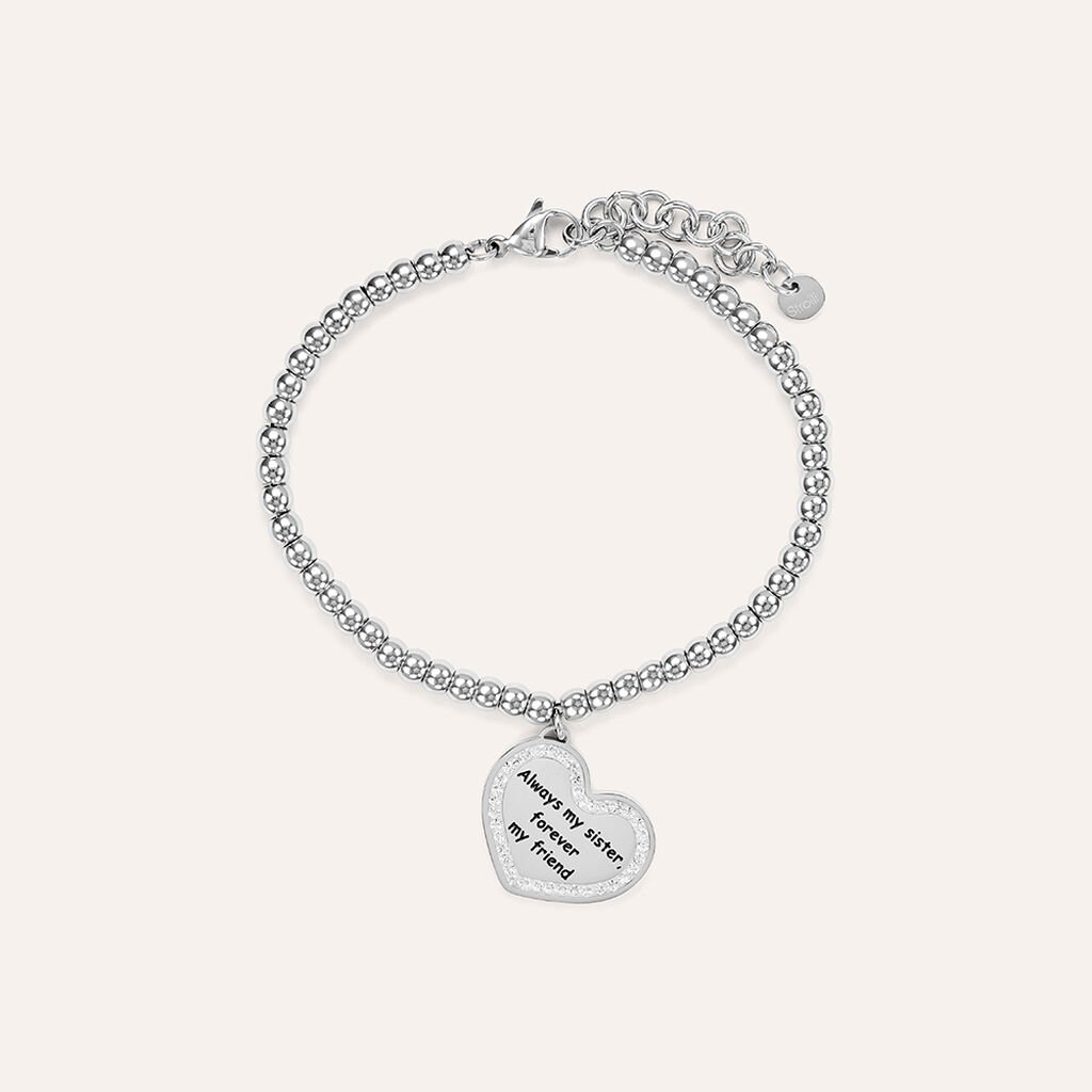 Bracciale Lady Message Acciaio Cristallo - Bracciali con Incisione Donna | Stroili