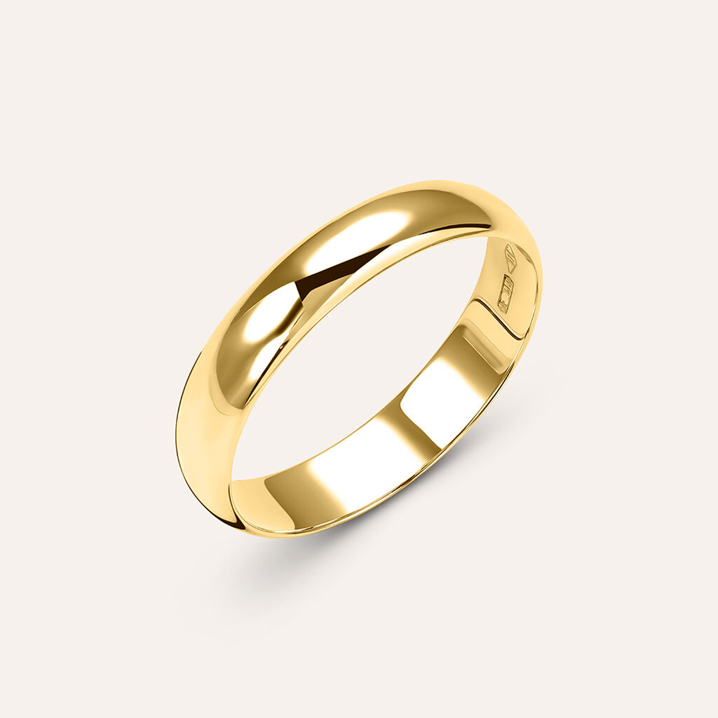 Fede Mantovana Leggera 4 mm Oro Giallo - Anelli con Incisione Unisex | Stroili