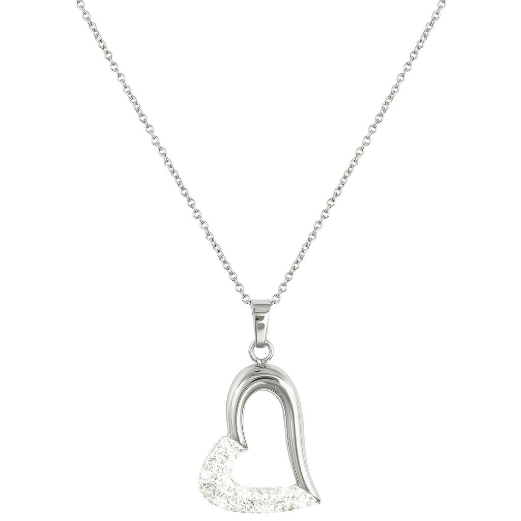 Girocollo cuore in acciaio e glitter - Collane Donna | Stroili