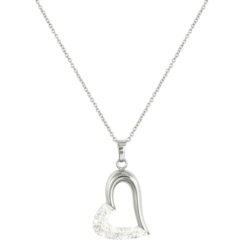Girocollo cuore in acciaio e glitter - Collane Donna | Stroili