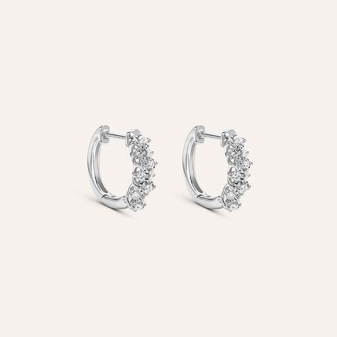 Orecchini A Cerchio Diamotion Oro Bianco Diamante - Orecchini a Cerchio Donna | Stroili