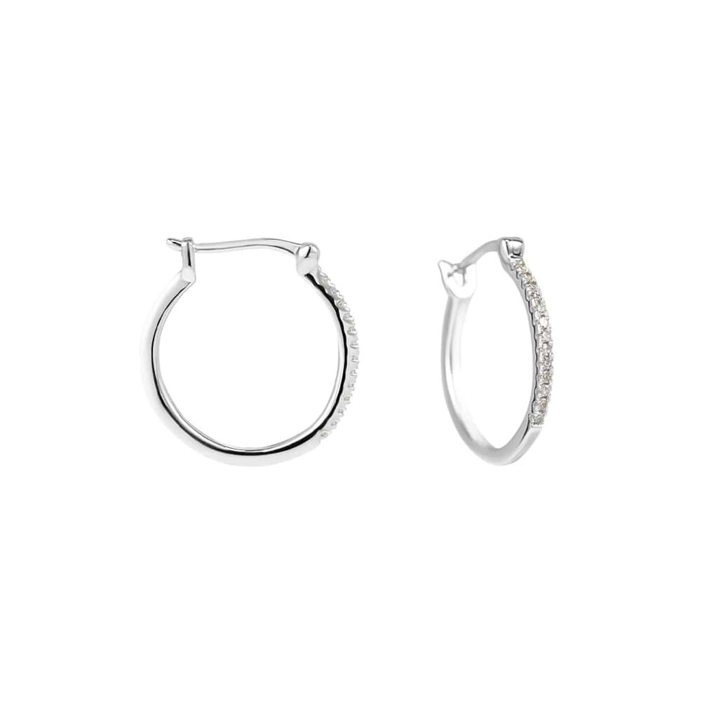 Orecchini A Cerchio Grace Oro Bianco Diamante - Orecchini a Cerchio Donna | Stroili
