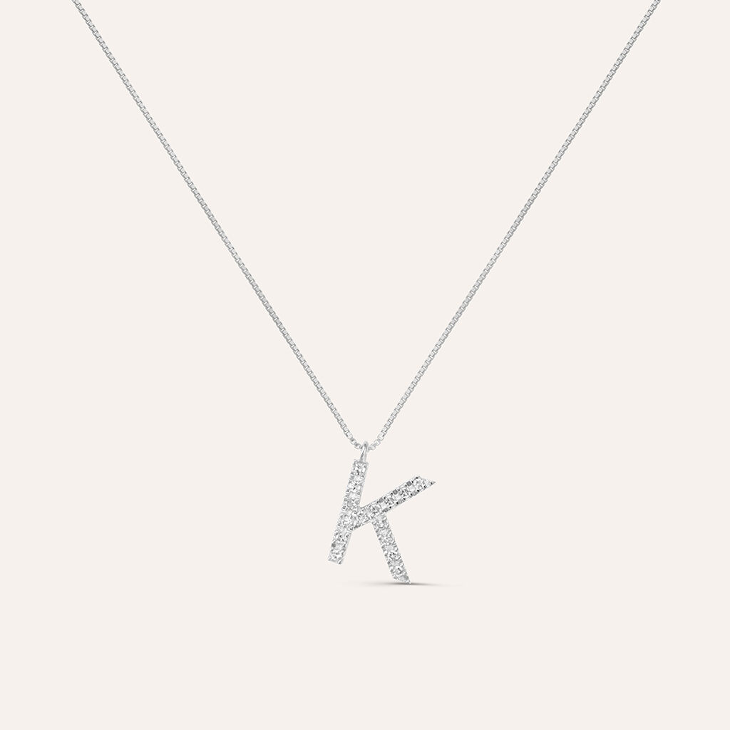 Collana Diamond Letters Oro Bianco Diamante