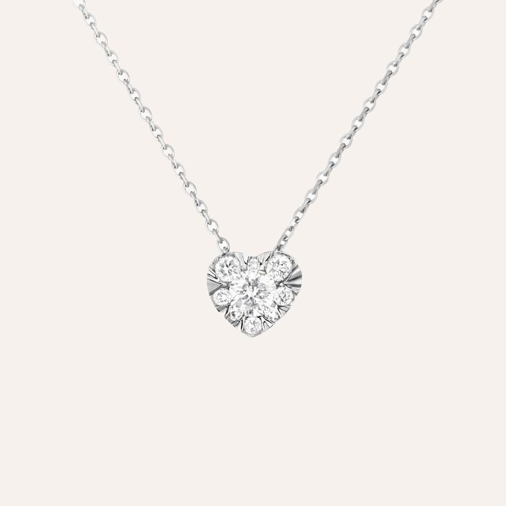 Collana Petali Oro Bianco Diamante