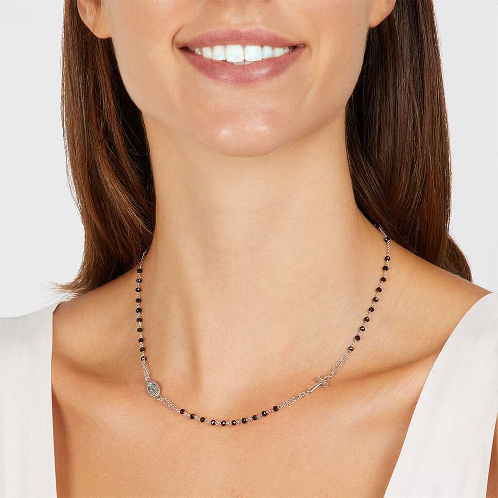 Collana Rosario Silver Soul Argento Rodiato Cristallo - Collane Rosario Donna | Stroili