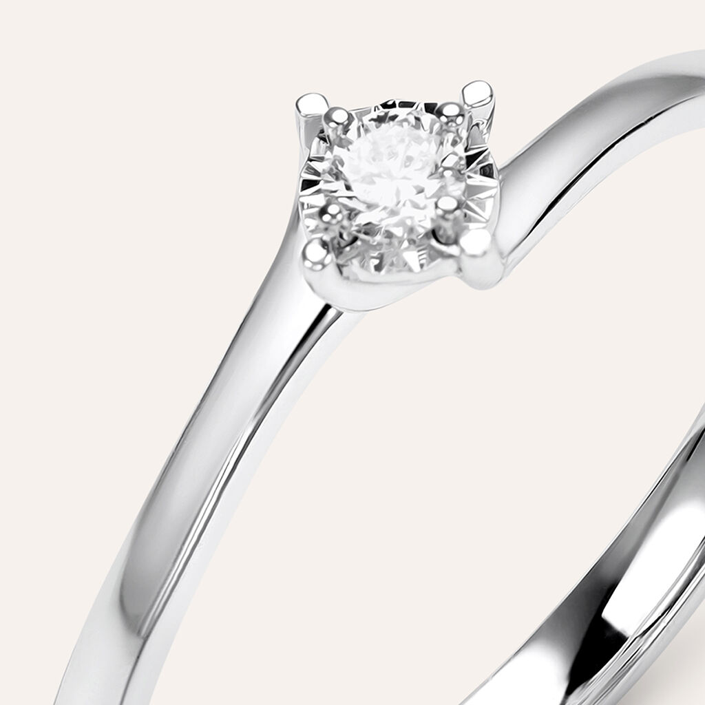 Anello Solitario Valentino Diamotion Oro Bianco Diamante