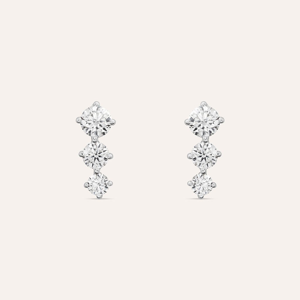 Orecchini Pendenti Trilogy Claire Oro Bianco Cubic Zirconia