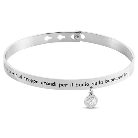 Bangle Lady Message Acciaio Cristallo - Bracciali Rigidi Donna | Stroili