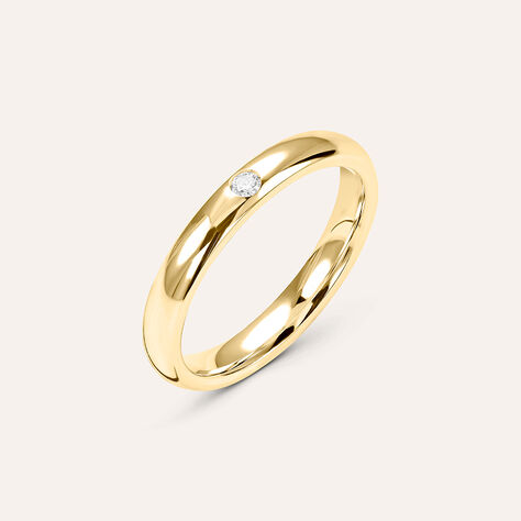 Fede Comoda 3 mm Oro Giallo Diamante - Anelli con Incisione Unisex | Stroili