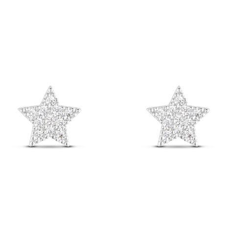 Orecchini Lobo Claire Oro Bianco Cubic Zirconia - Orecchini a Lobo Donna | Stroili