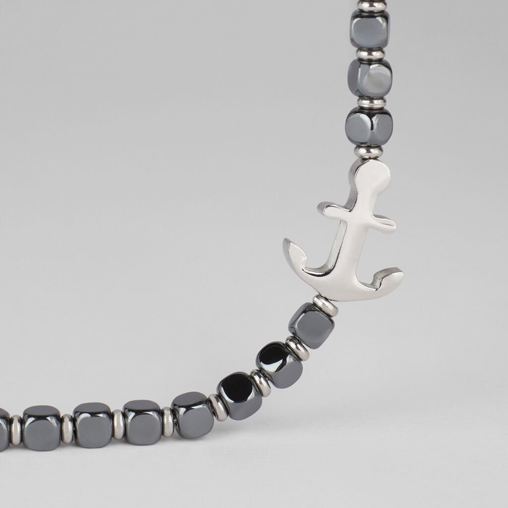 Bracciale Man Code Acciaio Ematite - Bracciali Uomo | Stroili