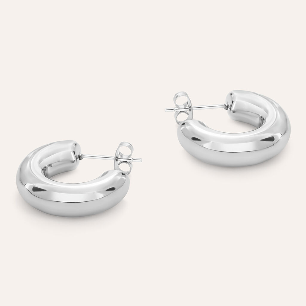 Orecchini A Cerchio Moonlight Acciaio