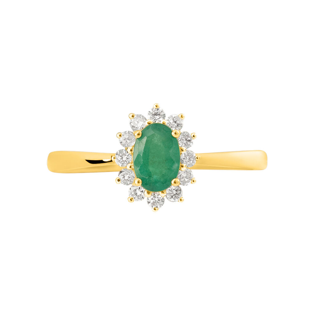 Anello Solitario Kate Charlotte Oro Giallo Smeraldo Diamante - Anelli con Pietre Donna | Stroili