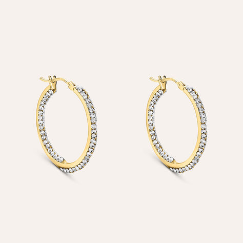 Orecchini A Cerchio Toujours Oro Giallo Cristallo - Orecchini a Cerchio Donna | Stroili