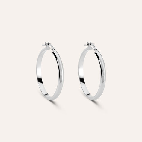 Orecchini A Cerchio Toujours Oro Bianco - Orecchini a Cerchio Donna | Stroili