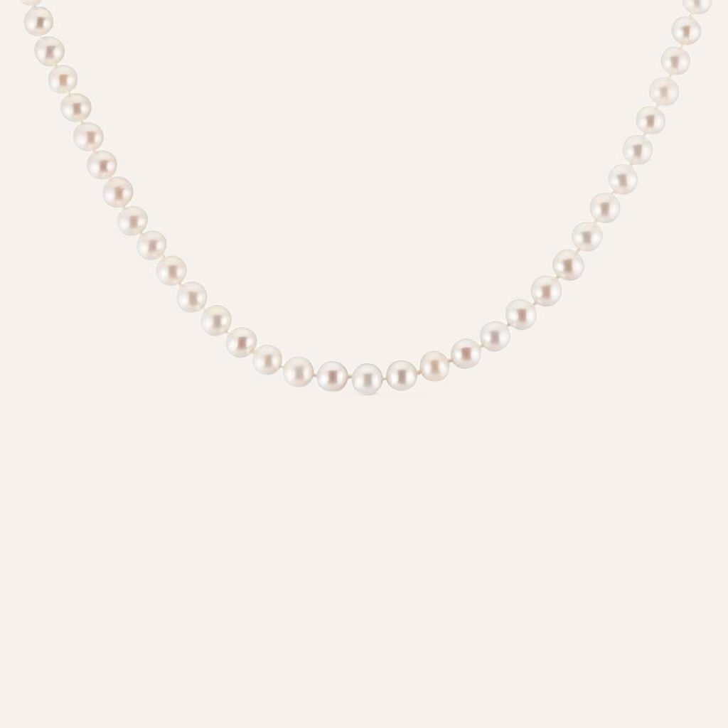 Collana Gabrielle Oro Bianco Perla D'Acqua Dolce