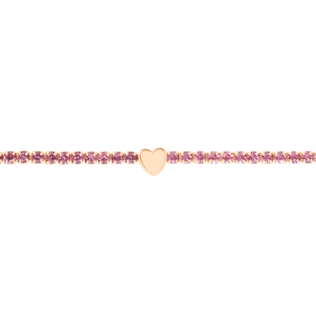 Bracciale Tennis Romantic Shine Metallo Rosa Cristallo - Bracciali Tennis Donna | Stroili