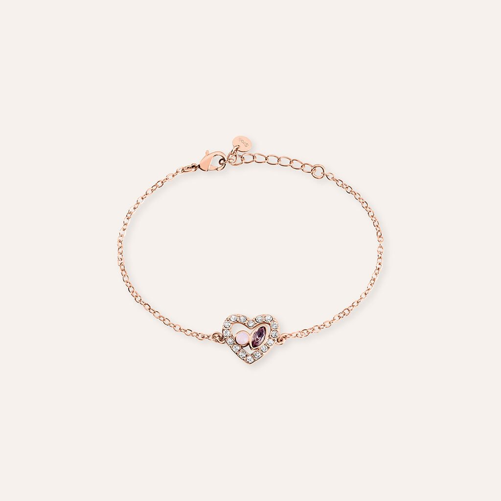 Bracciale Violet Ottone Rosa Cristallo