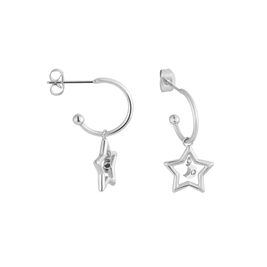 Orecchini A Cerchio Lady Chic Acciaio Cristallo - Orecchini a Cerchio Donna | Stroili