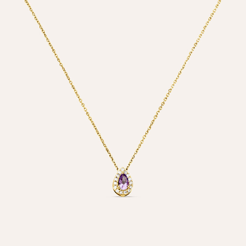 Collana Am&eacute;lie Oro Giallo Ametista Cubic Zirconia - Collane Donna | Stroili