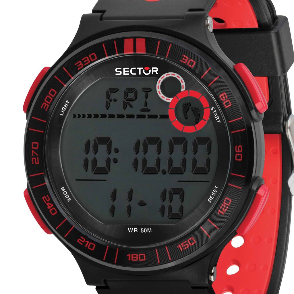 Orologio digitale con cassa e bracciale in plastica