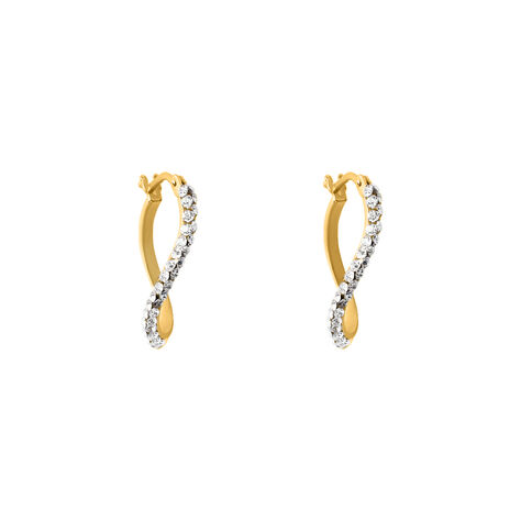 Orecchini A Cerchio Crystal Gold Oro Giallo Cristallo - Orecchini a Cerchio Donna | Stroili