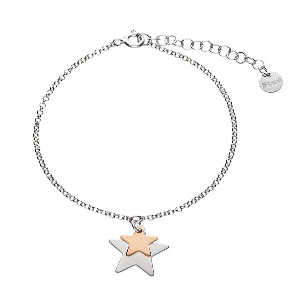 Bracciale Silver Collection Argento Bicolore Bianco / Rosa