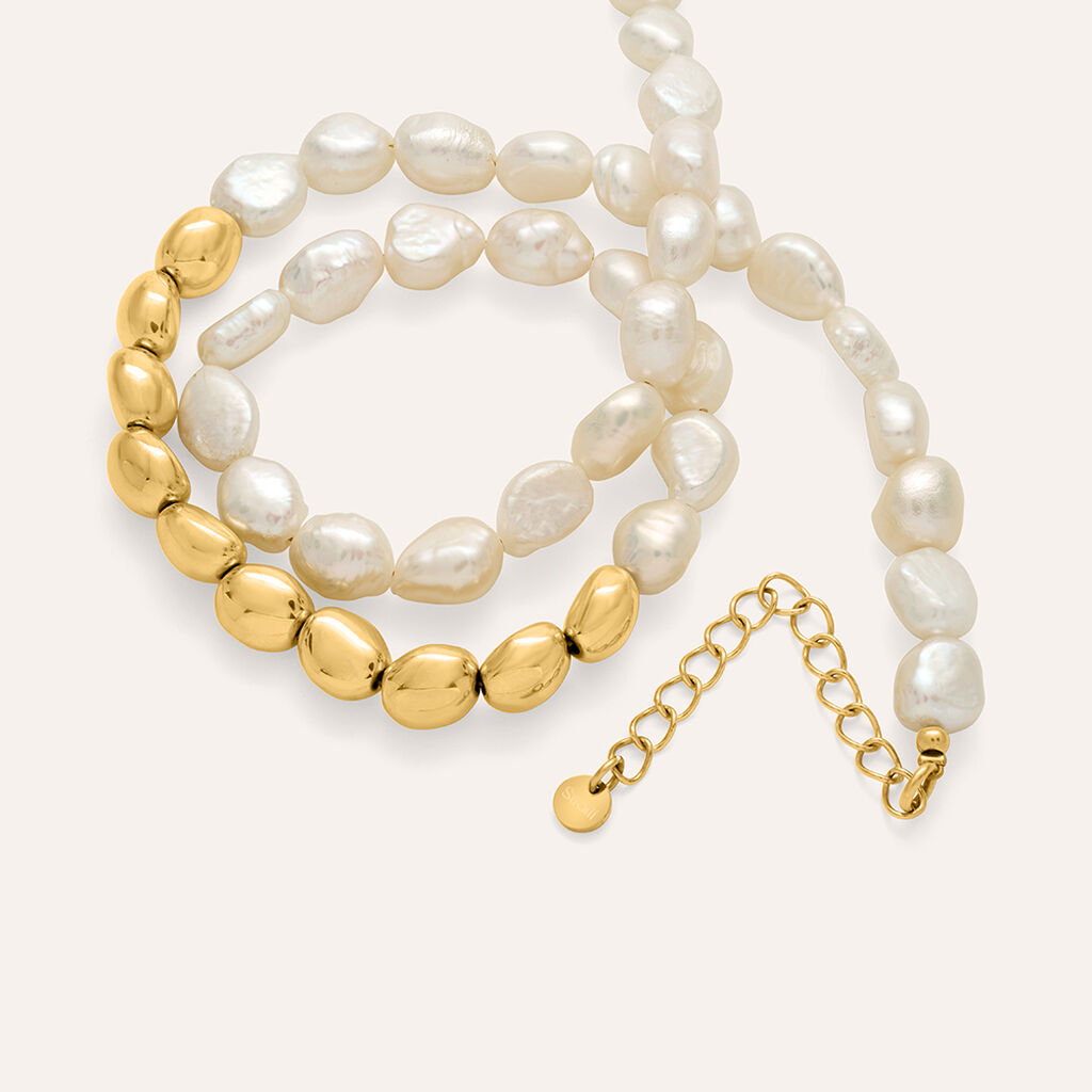 Collana Lady Code Acciaio Dorato Perla D'Acqua Dolce - Collane Donna | Stroili