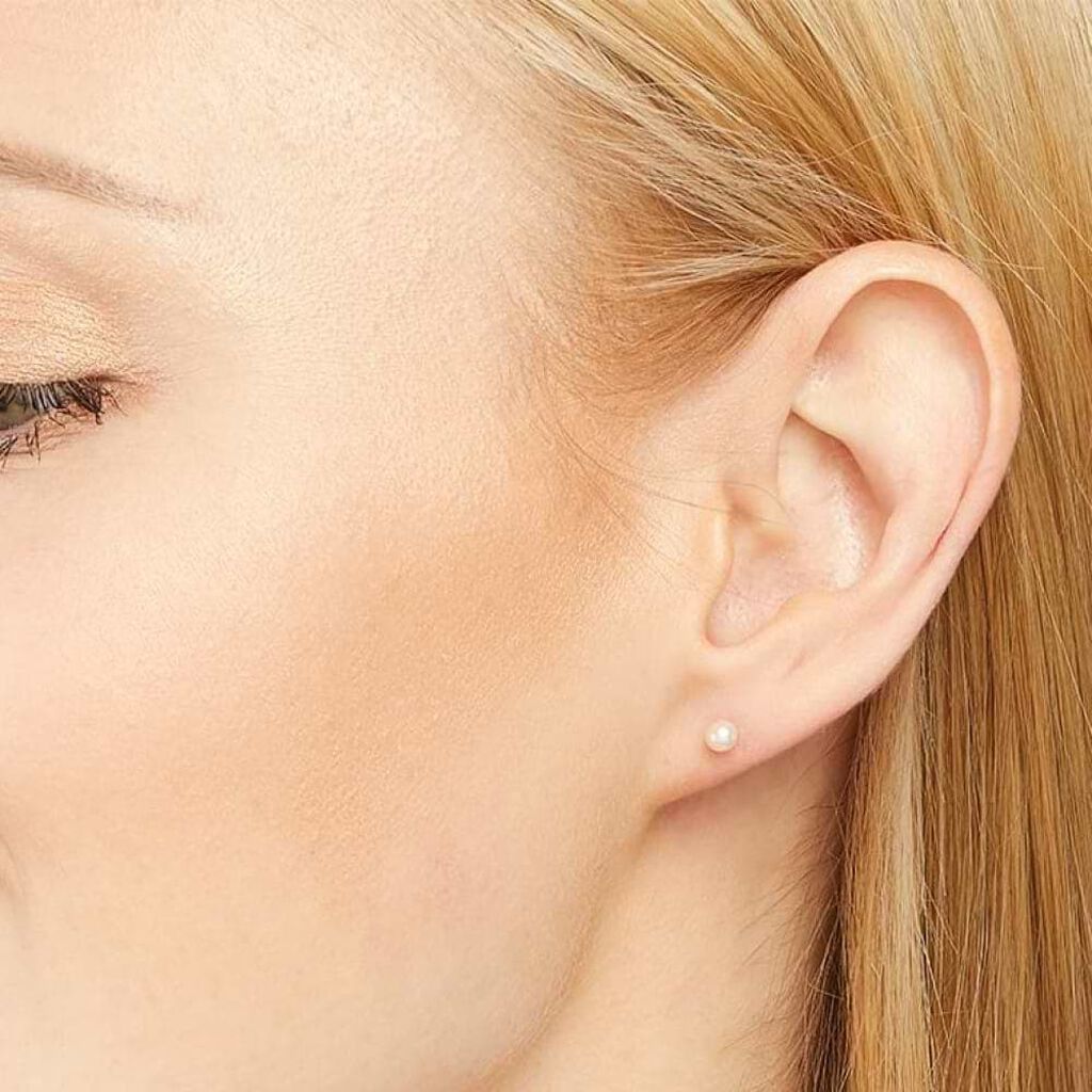 Orecchini Lobo Gabrielle Oro Bianco Perla D'Acqua Dolce