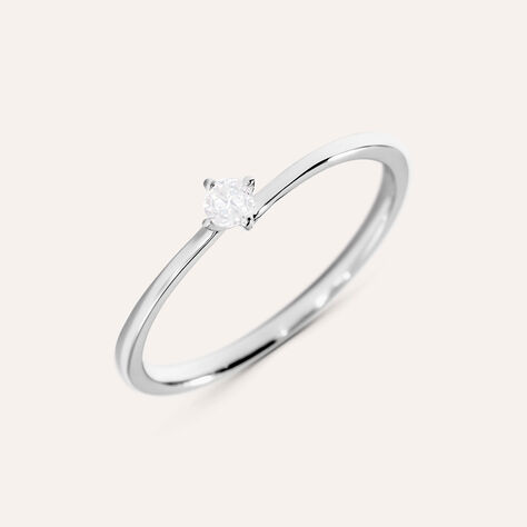 Anello Solitario Grace Oro Bianco Diamante - Anelli con Pietre Donna | Stroili