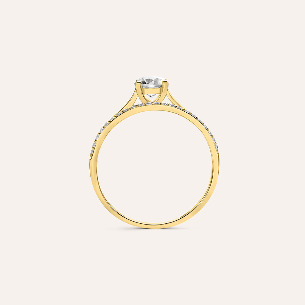 Anello Solitario Claire Oro Giallo Cubic Zirconia - Anelli con Pietre Donna | Stroili