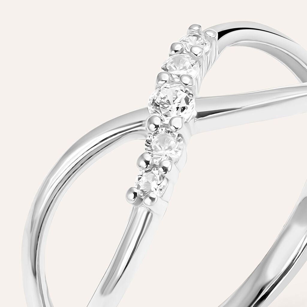 Anello Fantasia Claire Oro Bianco Cubic Zirconia