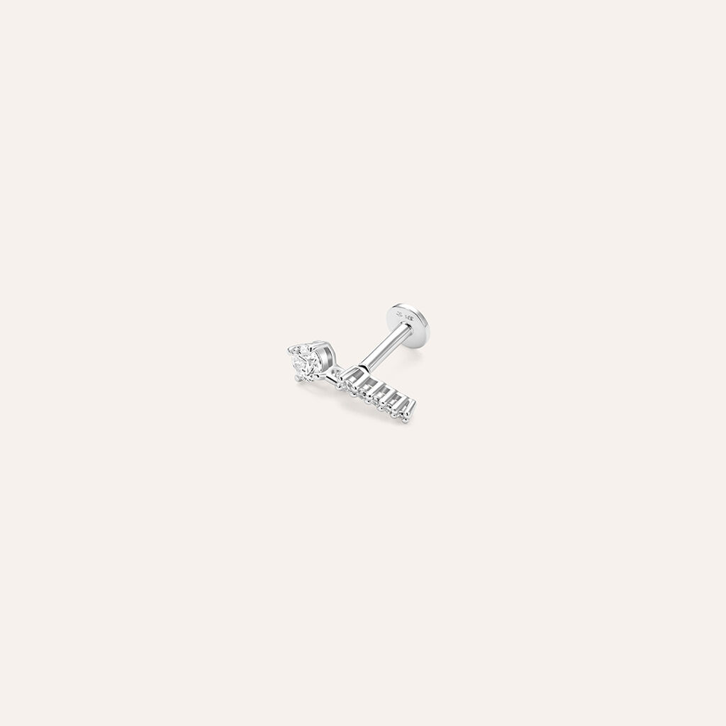 Piercing Orecchio Bon Ton Oro Bianco Cubic Zirconia