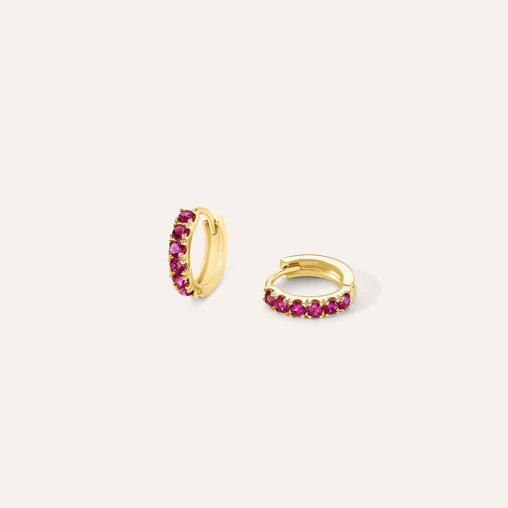 Orecchini A Cerchio Toujours Oro Giallo Cubic Zirconia