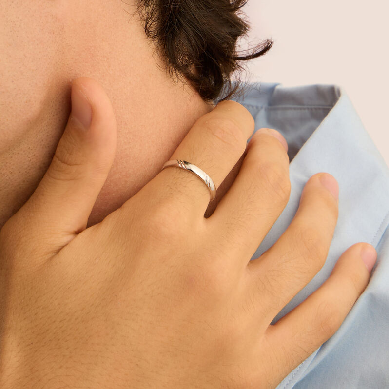 Fede Classica 3 mm Argento Rodiato - Fedi Uomo | Stroili