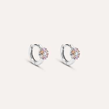 Orecchini A Cerchio Silver Baby Argento Rodiato Cubic Zirconia