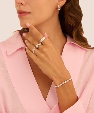 Anello Fascia Silver Shine Argento Rodiato Cubic Zirconia