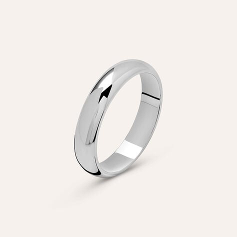 Fede Mantovana 4 mm Oro Bianco - Anelli con Incisione Unisex | Stroili